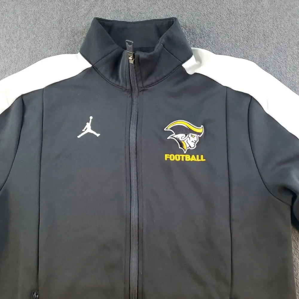 Jordan Patriots Football Jacket Adult Medium Black Full Zip Track Jumpman Logo